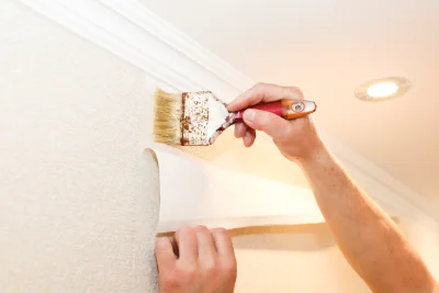 Pose de papier peint aux Mollettes — revêtements muraux et toiles de verre